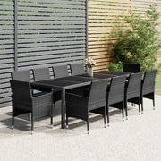 Set Pranzo da Giardino 11pz in Polyrattan Grigio 3058573