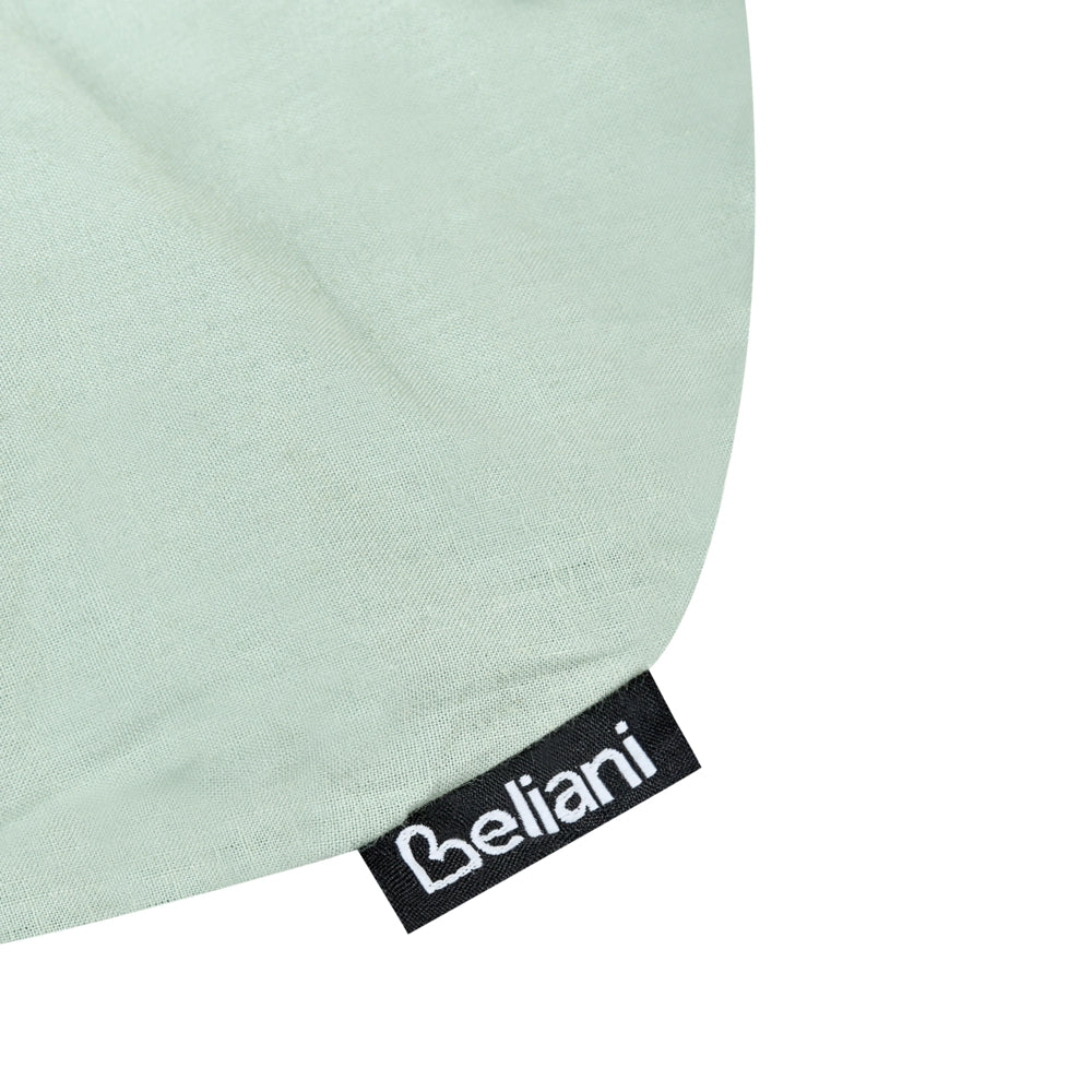 Lettino in cotone per neonati 55 x 90 cm reversibile verde chiaro e bianco stile moderno