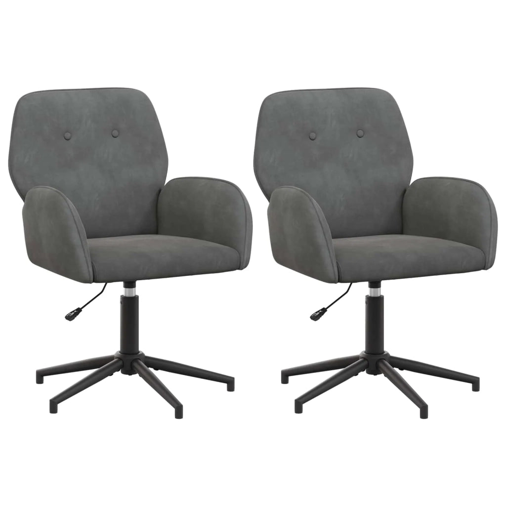 Sedie da scrivania girevoli 2 pz 54 x 55 x 90 cm Grigio Scuro 3428320