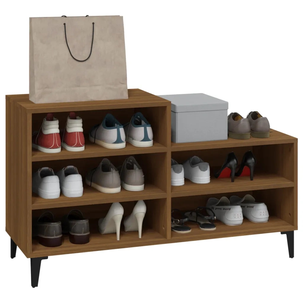 Scarpiera | Mobile per scarpe Rovere Marrone 102x36x60 cm in Legno Multistrato