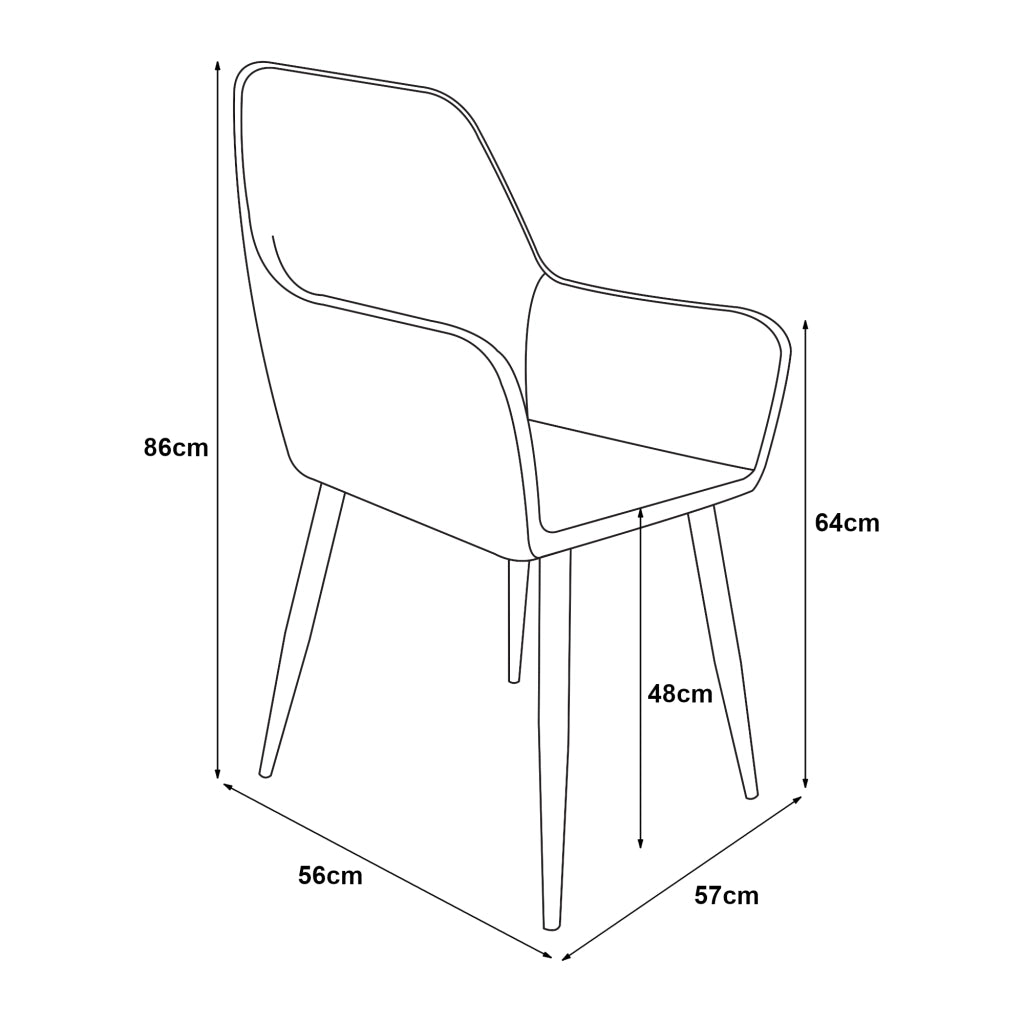 Set da 2 Poltrone Hollola Sedie per Sala Pranzo Effetto Velluto Turchese [en.casa]