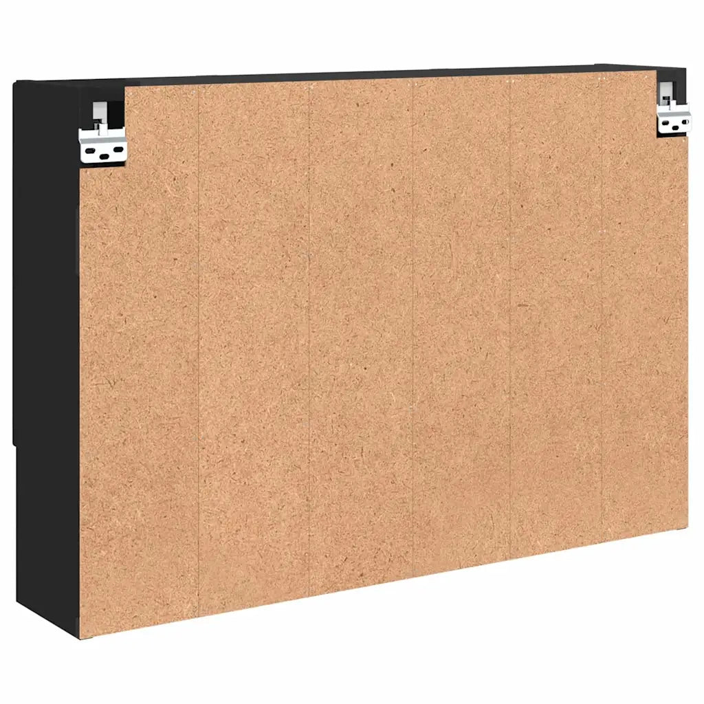 Mobiletto per specchio Nero 80 x 17 x 55 cm Legno multistrato 883355
