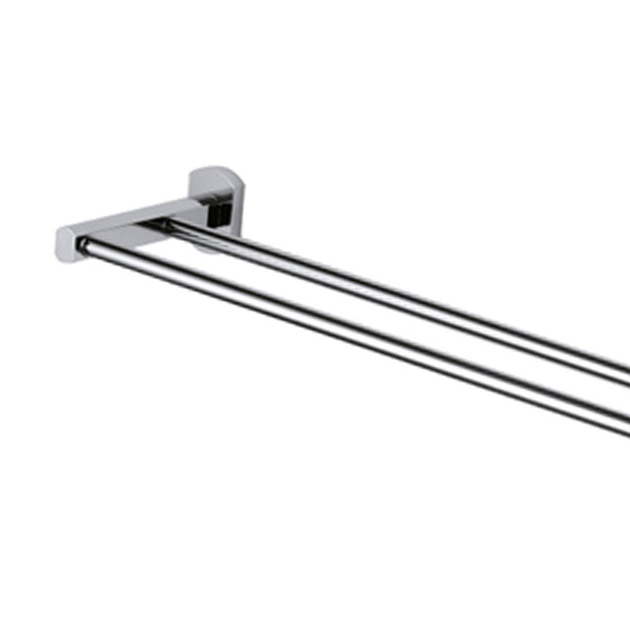 Portasalviette da muro doppio 60 cm con supporti cromati - serie forma