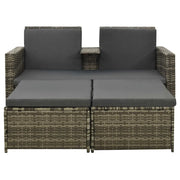 Set Divani da Giardino 3 pz | Set Salotto da Giardino con Cuscini in Polyrattan Grigio