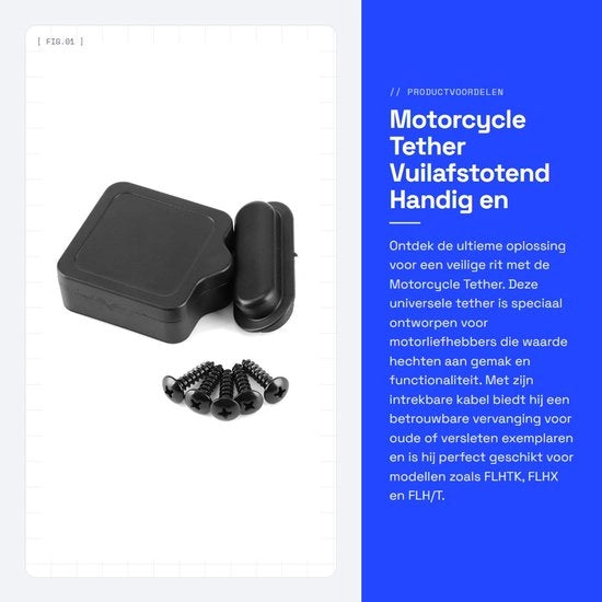 Accessorio per motocicletta - Cavo di fissaggio - Resistente alla corrosione - Facile da installare - Durevole - Realizzato in plastica di alta qualità - Cavo retrattile