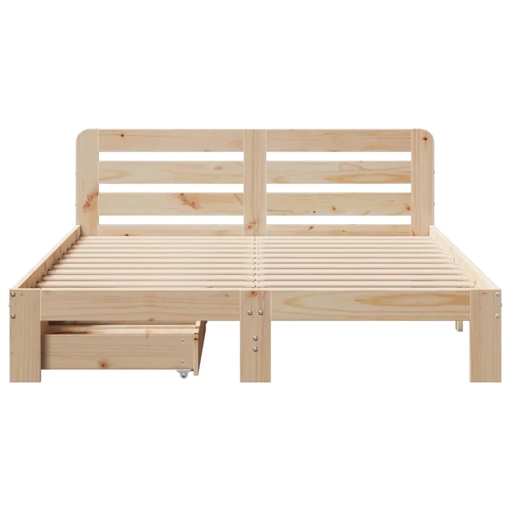 Letto senza Materasso 135x190 cm in Legno Massello di Pino