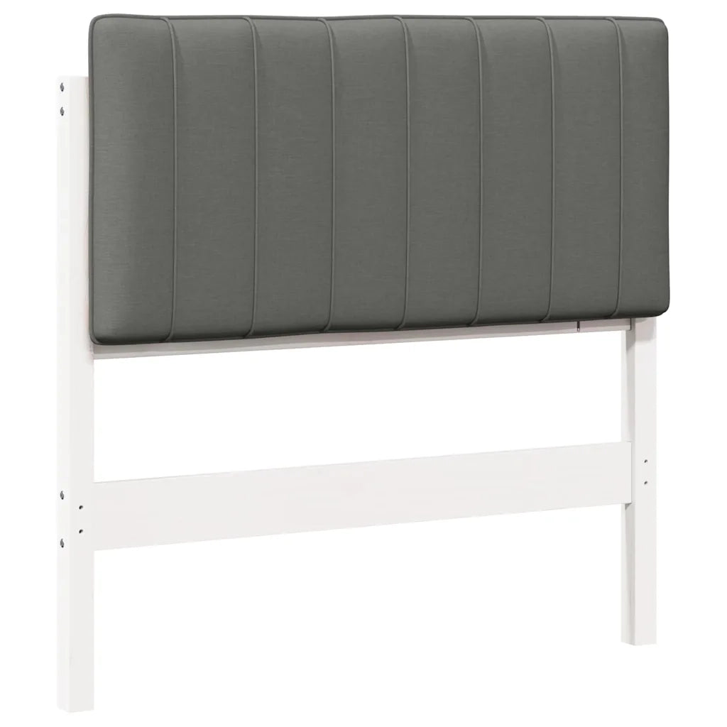Testiera imbottita-Testiera con Cuscini-Testata Bianco e grigio chiaro 90 cm Pino massello 907811