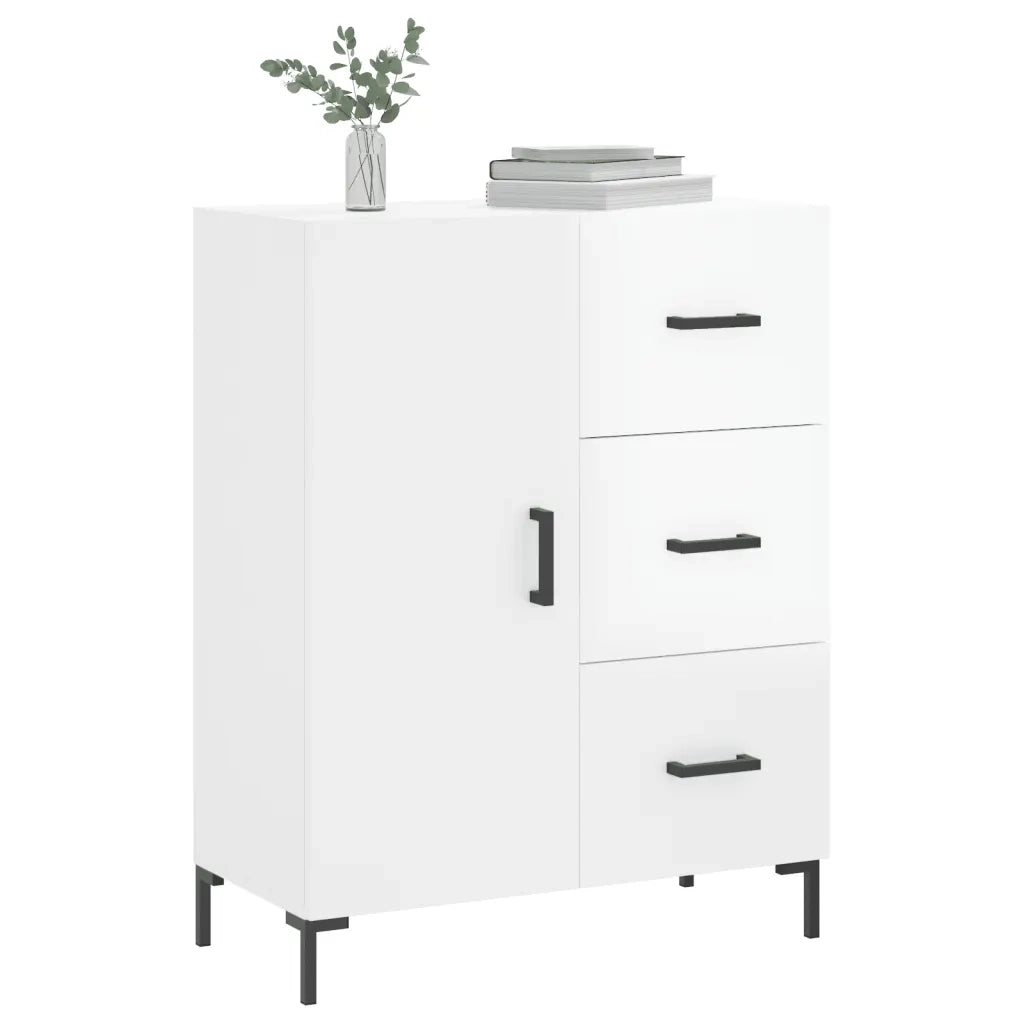Credenza | Madia | Buffet da pranzo | Armadio da pranzo 69,5x34x90 cm in Legno Multistrato Bianco Lucido