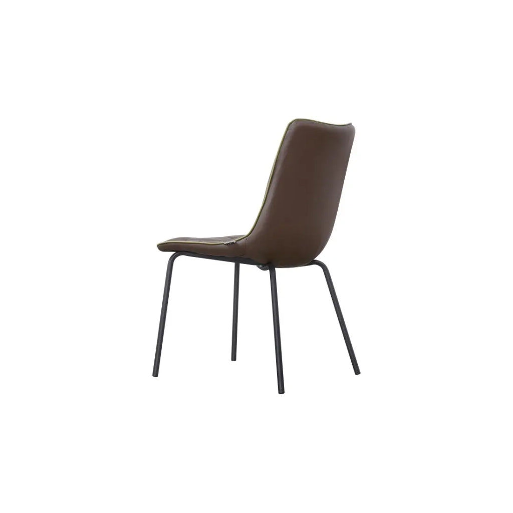 Sedie PAOLO design in acciaio e similpelle colore marrone (set di 4)