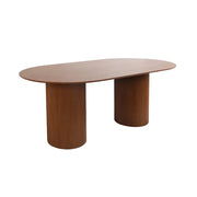 Tavolo da pranzo con effetto legno de 4-6 posti a sedere, 180cm, noce