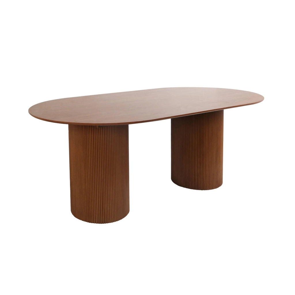 Tavolo da pranzo con effetto legno de 4-6 posti a sedere, 180cm, noce