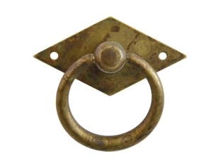 MANIGLIE PER MOBILI SNODATE MOD.12230 IN OTTONE ANTICATO- - mm.50x33 - 5 pezzi METALSTYLE