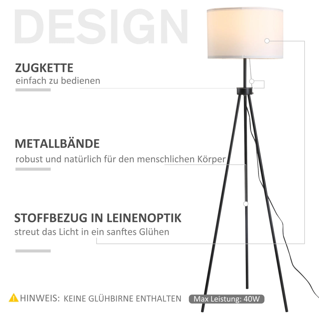 Lampada da terra con paralume in poliestere e cotone ¨C zephmum ¨C Bianco, E27