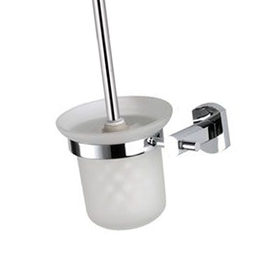 Portascopino da muro in vetro bianco sabbiato - serie forma