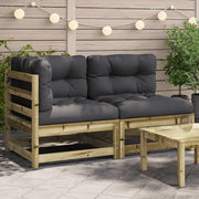 Divano da Giardino con Cuscini 2 Posti-Sofa da Giardino-Divano da esterno Legno Impregnato di Pino