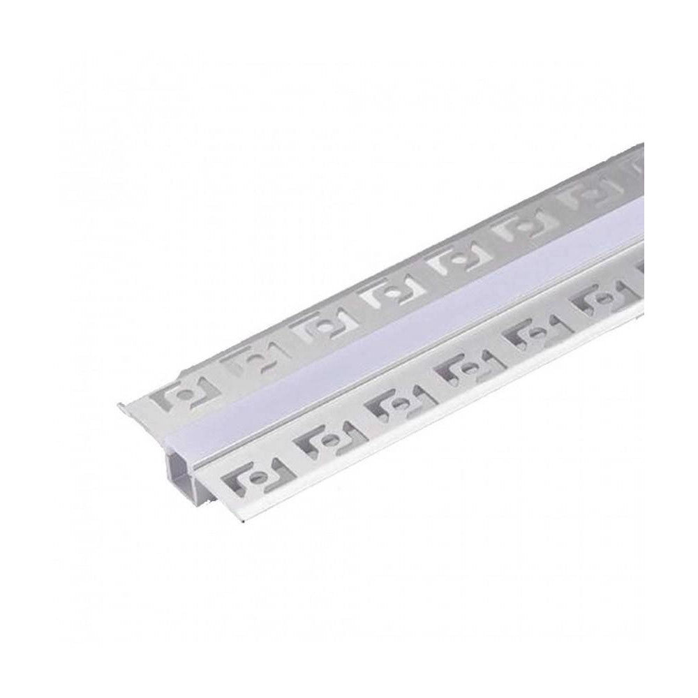 Trade Shop - Profilo Da Incasso A Scomparsa Alluminio 2 Mt Copertura Opaca Strip Led Al-11 -