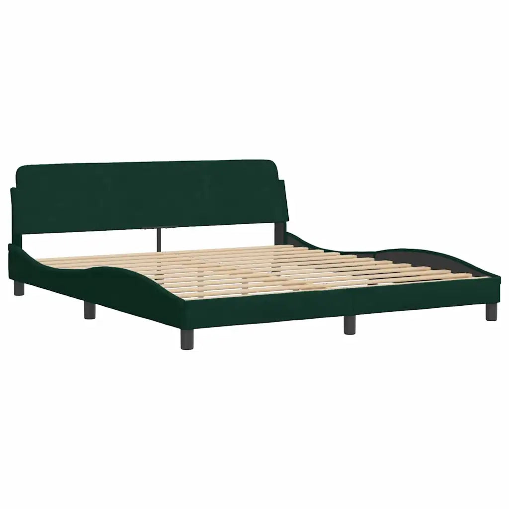 Giroletto-Struttura Letto Dover Verde Scuro 180x200 cm in Velluto