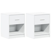 Set di 2 Comodini | Armadio da Notte | Mobiletto da notte con Cassetto Bianco 40x34x50 cm