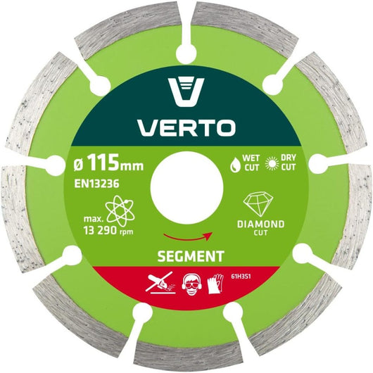 Topex 61h3s1 disco diamantato, 1 115 x 22,2 mm, segmentato