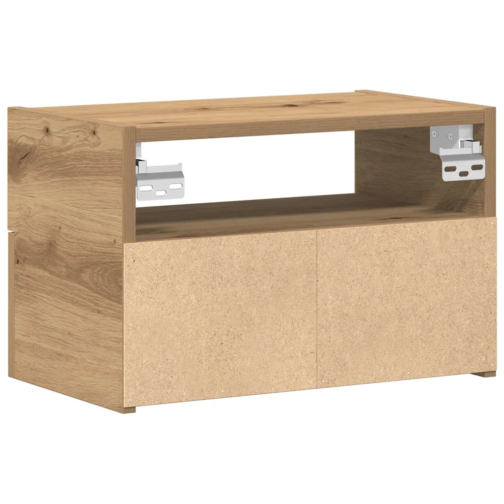 Comodino | Armadio da Notte | Mobiletto da notte a Muro Rovere Artigianale 45x26x28,5 cm