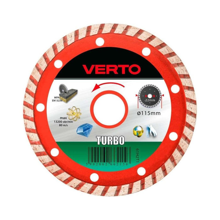 Topex 61h2t1 disco diamantato, 1 115 x 22,2 mm, turbo ds