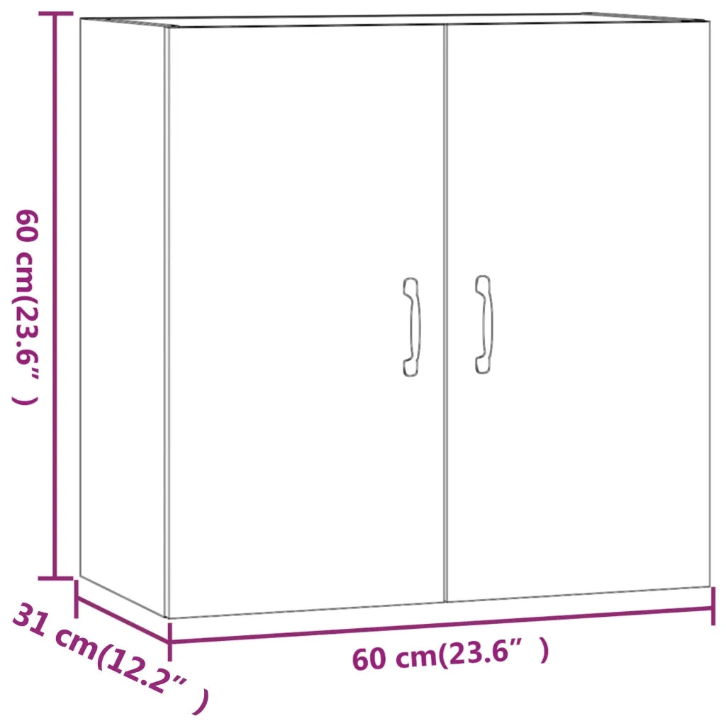 Armadietto a Muro Bianco 60x31x60 cm Legno Multistrato 812897