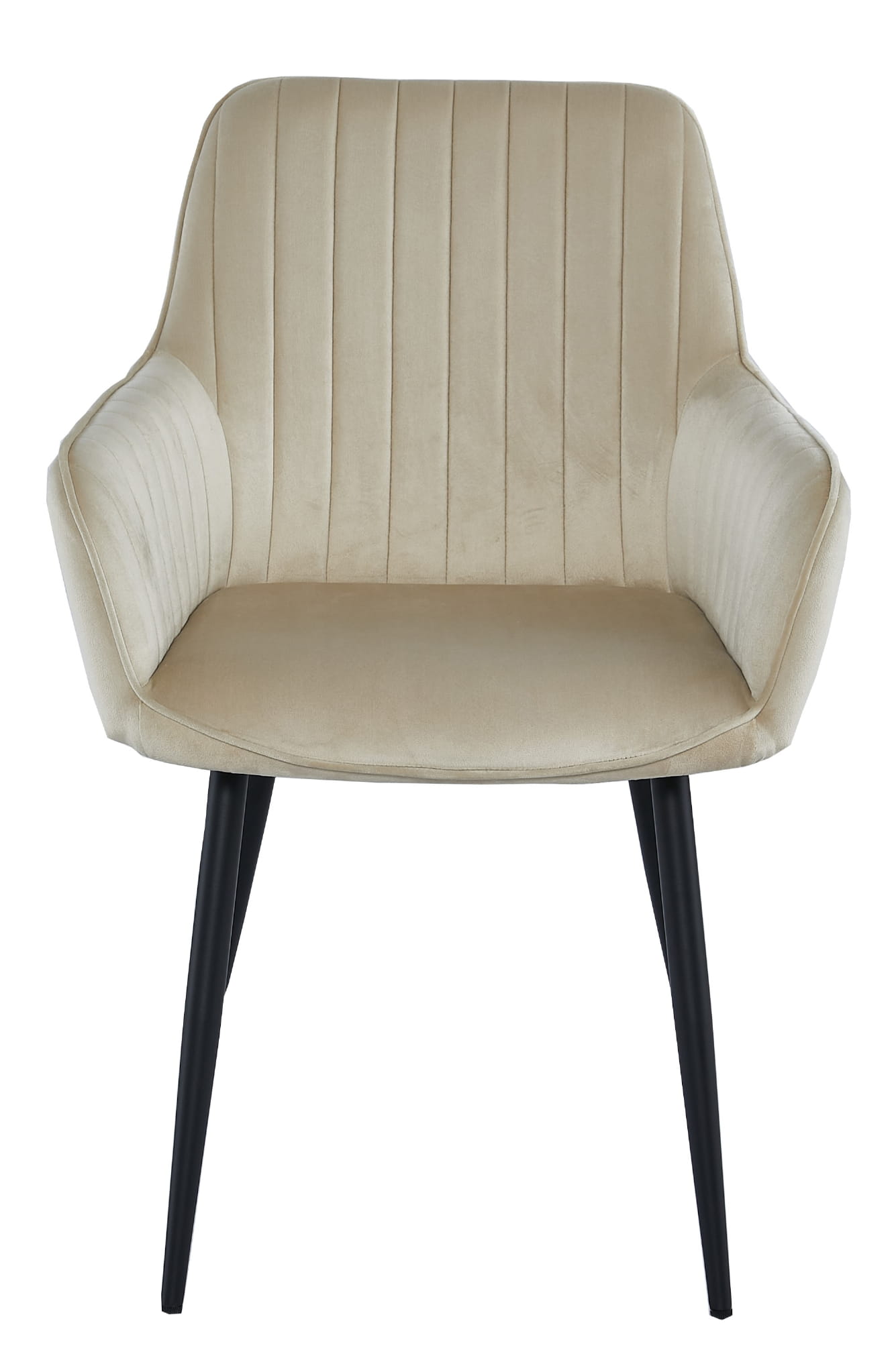 Sedia Valora SELO in velluto beige con gambe nere per soggiorno