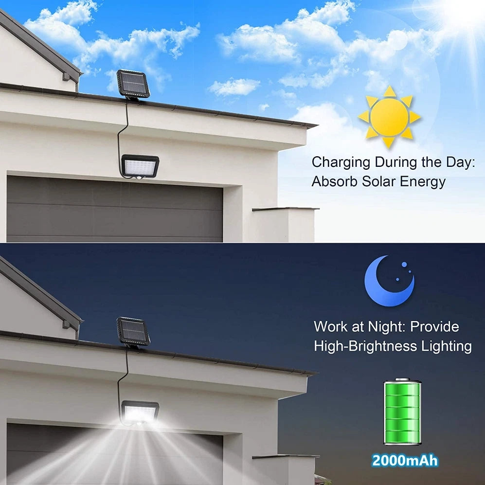 2X FARO FARETTO LED ESTERNO 30W A ENERGIA SOLARE LUCE GIARDINO SENSORE MOVIMENTO