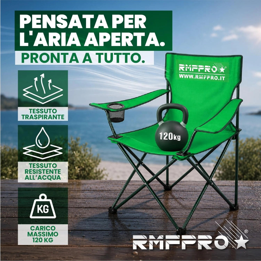 RMF PRO SET 4 SEDIE DA CAMPEGGIO VERDE