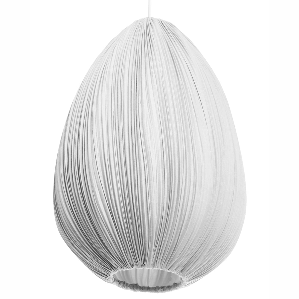 Lampada a sospensione con paralume in cotone grigio dal design moderno per soggiorno