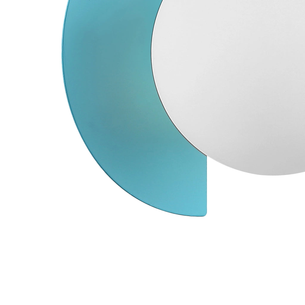 Applique Italux NAUTI decorativa sfera vetro bianco blu G9 25W