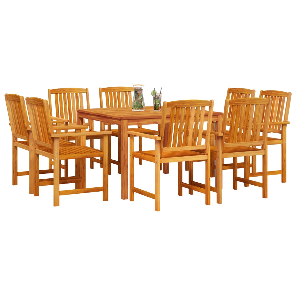 Set da Pranzo da Giardino 9 Pezzi in Legno Massello di Acacia