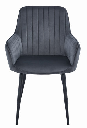 Sedia VALORA SELO - Velluto grigio scuro con gambe nere