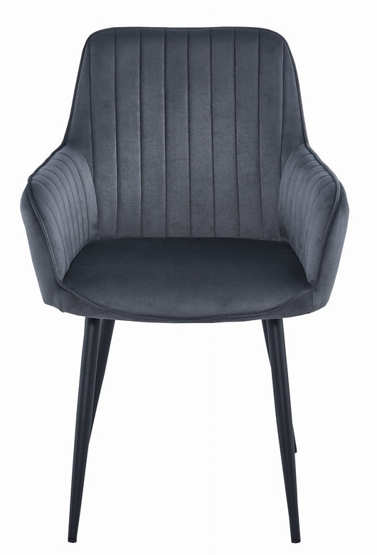 Sedia VALORA SELO - Velluto grigio scuro con gambe nere