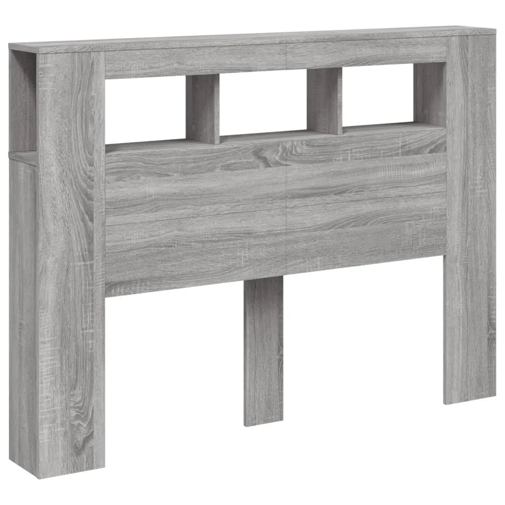 Testiera LED-Testata con LED-Testiera Decorativa Grigio Sonoma 140x18,5x103,5 cm Legno Multistrato