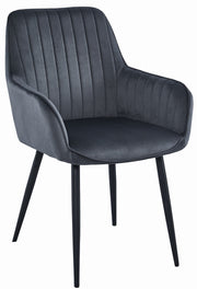 Sedia VALORA SELO - Velluto grigio scuro con gambe nere
