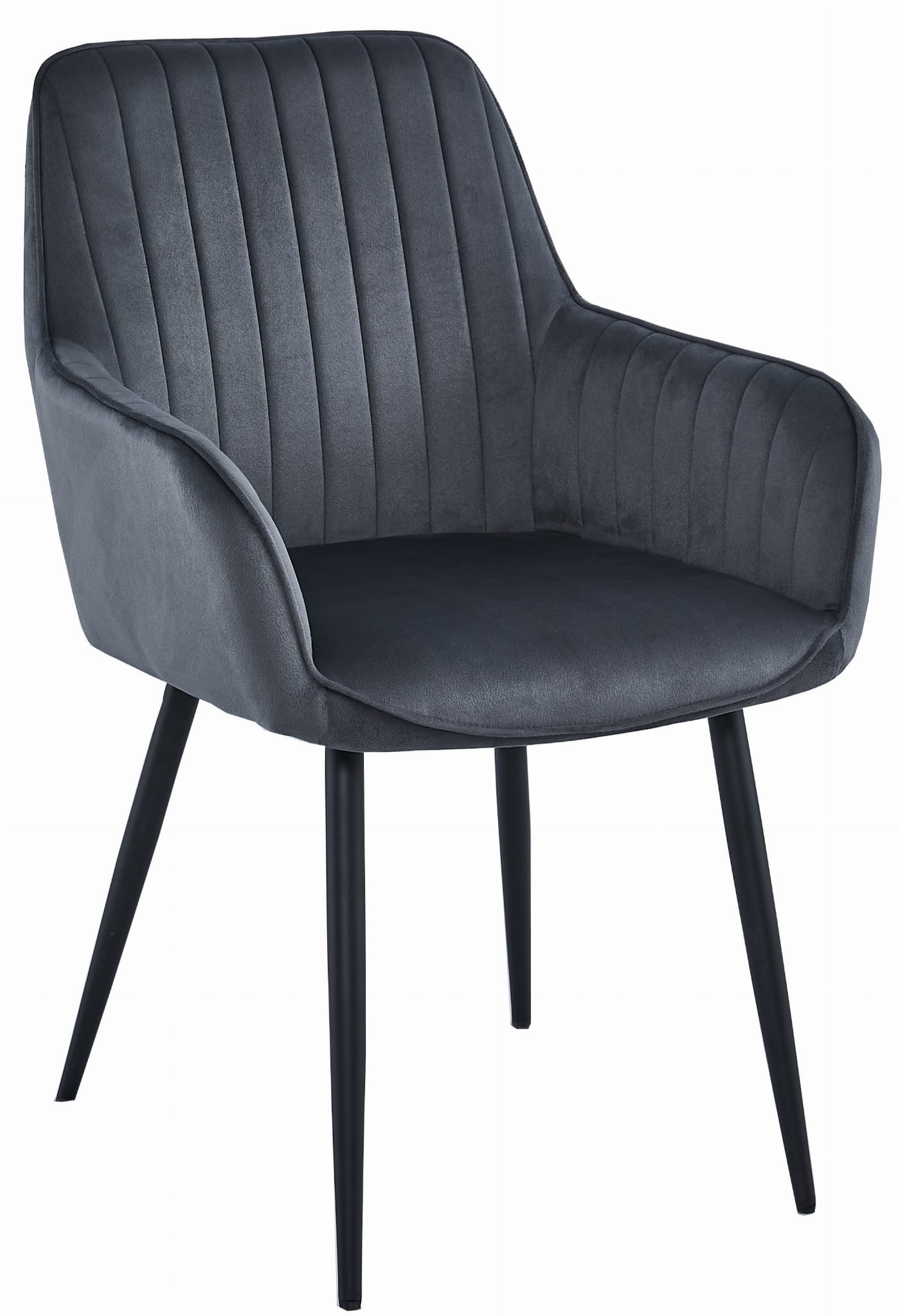 Sedia VALORA SELO - Velluto grigio scuro con gambe nere