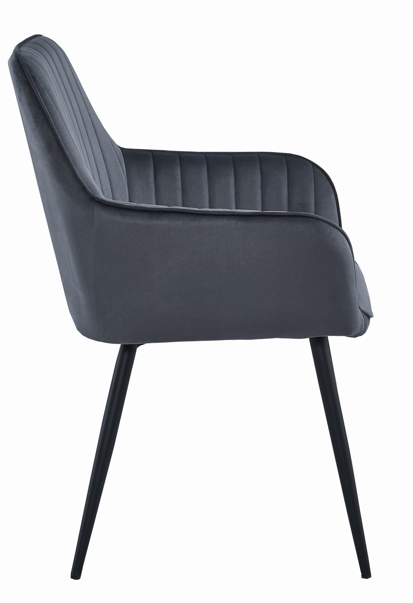 Sedia VALORA SELO - Velluto grigio scuro con gambe nere