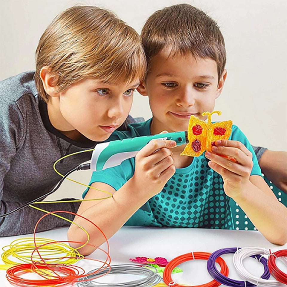 PENNA 3D PEN STEREOSCOPICA PER DISEGNI TRIDIMENSIONALI SET FILAMENTI INCLUSI