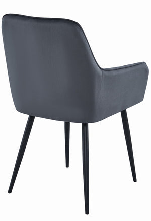 Sedia VALORA SELO - Velluto grigio scuro con gambe nere