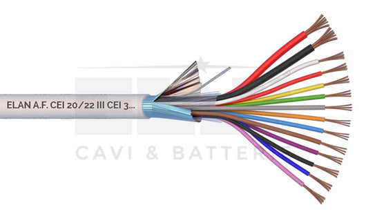 MATASSA CAVO ELAN ALLARME SCHERMATO 2X0,75+12X0,22 GUAINA IN PVC 027121 100MT