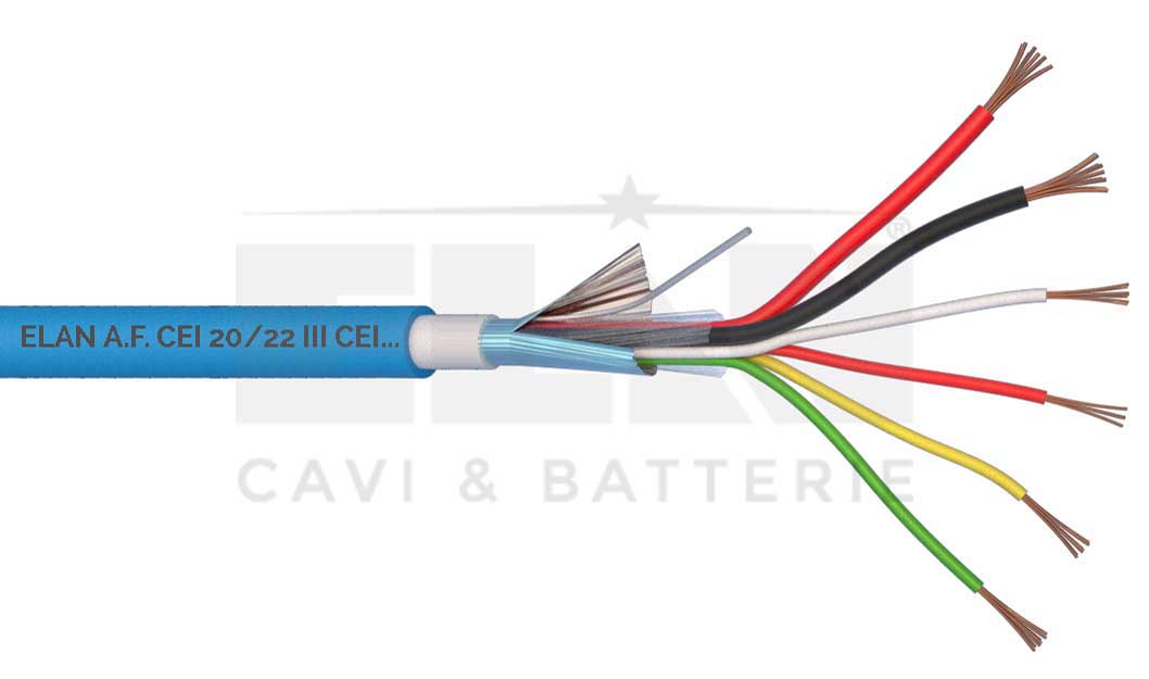 MATASSA CAVO ELAN ALLARME SCHERMATO 2X0,50+4X0,22 DOPPIA GUAINA PVC 045041 100MT