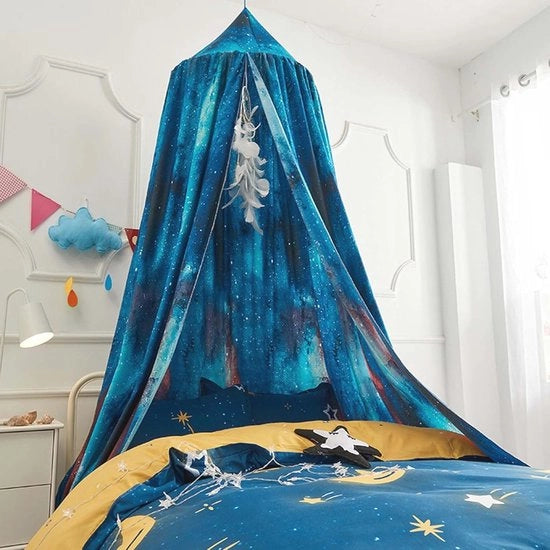 Decorativo Tendaggio con Stelle per Bambina - Protezione contro le Morsicature di Zanzare per lettino (65 cm, Tie-Dye)