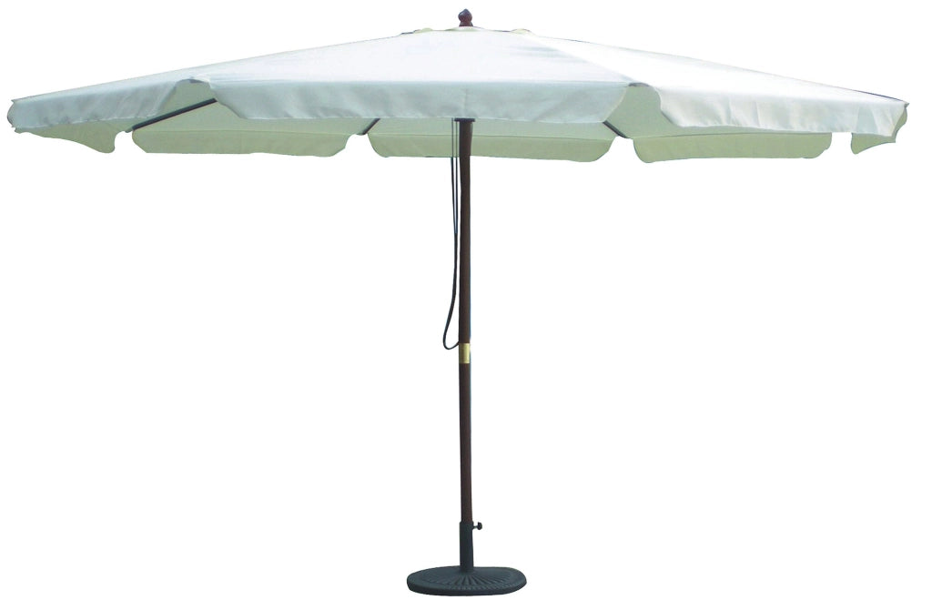 Ombrellone da Giardino Ø3 m Palo Ø48 mm in Legno e Poliestere Ecrù