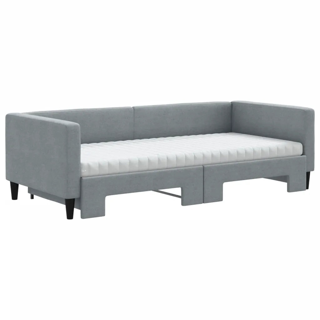 Divano Letto Estraibile Materassi Grigio Chiaro 90x200 Tessuto 3196596