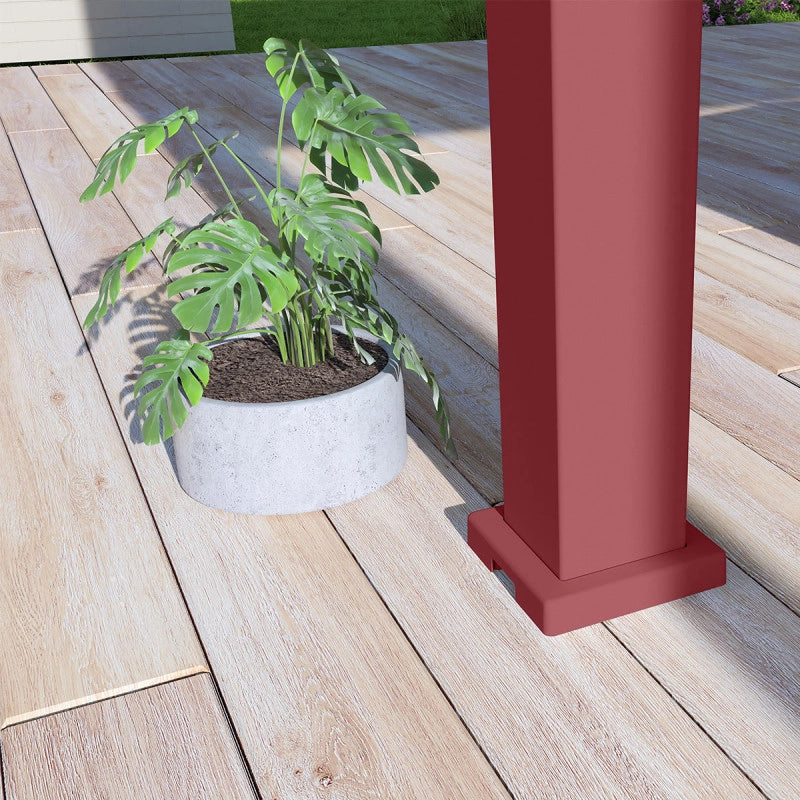 Pergola bioclimatica autoportante OmbrÃ©a VS - 3x4M Rosso basco + 1 tenda 4M bianca