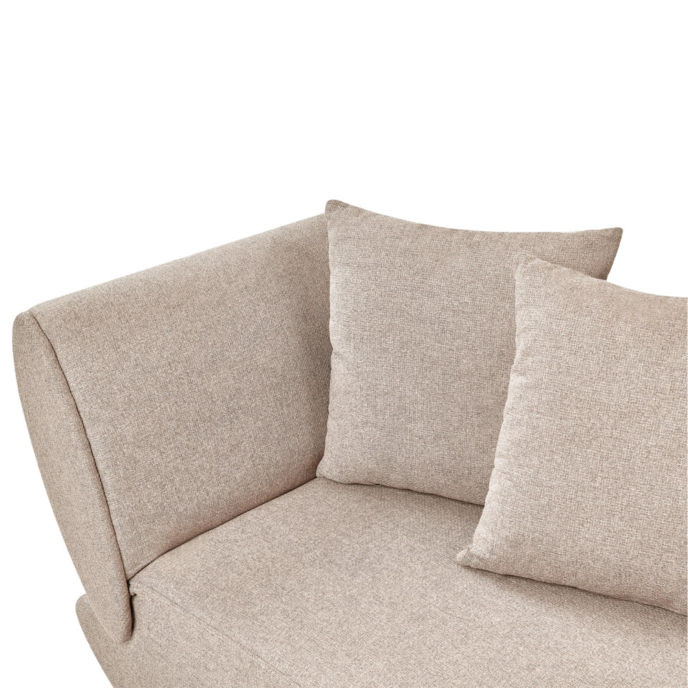 Chaise longue a sinistra in tessuto marrone chiaro con contenitore per il soggiorno moderno