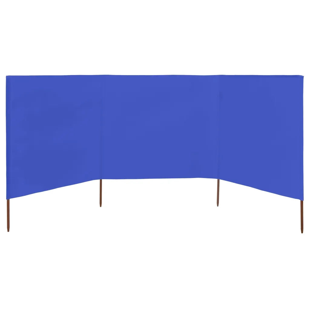 Paravento a 3 Pannelli in Tessuto 400x80 cm Azzurro CFW5818908