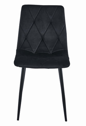 Sedia Valora TYRA in velluto nero con gambe in metallo nero x1