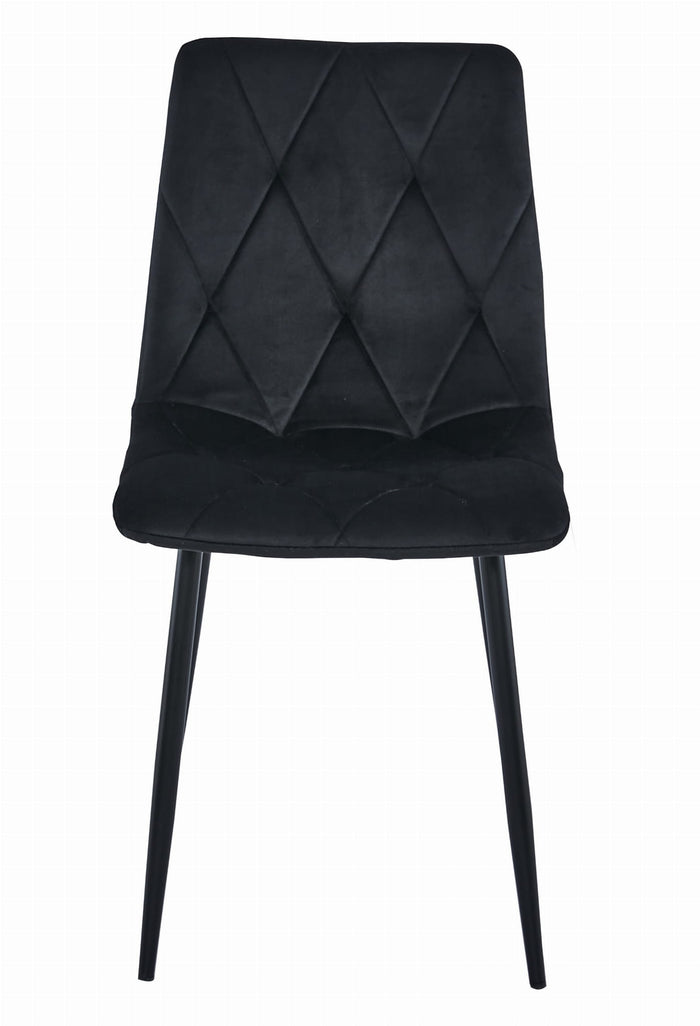 Sedia Valora TYRA in velluto nero con gambe in metallo nero x1